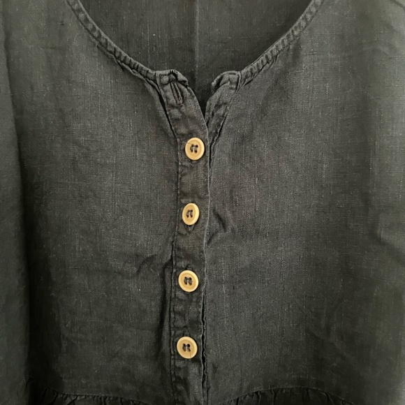 Pyne & Smith sleeveless black linen midi dress - Picture 3 of 7